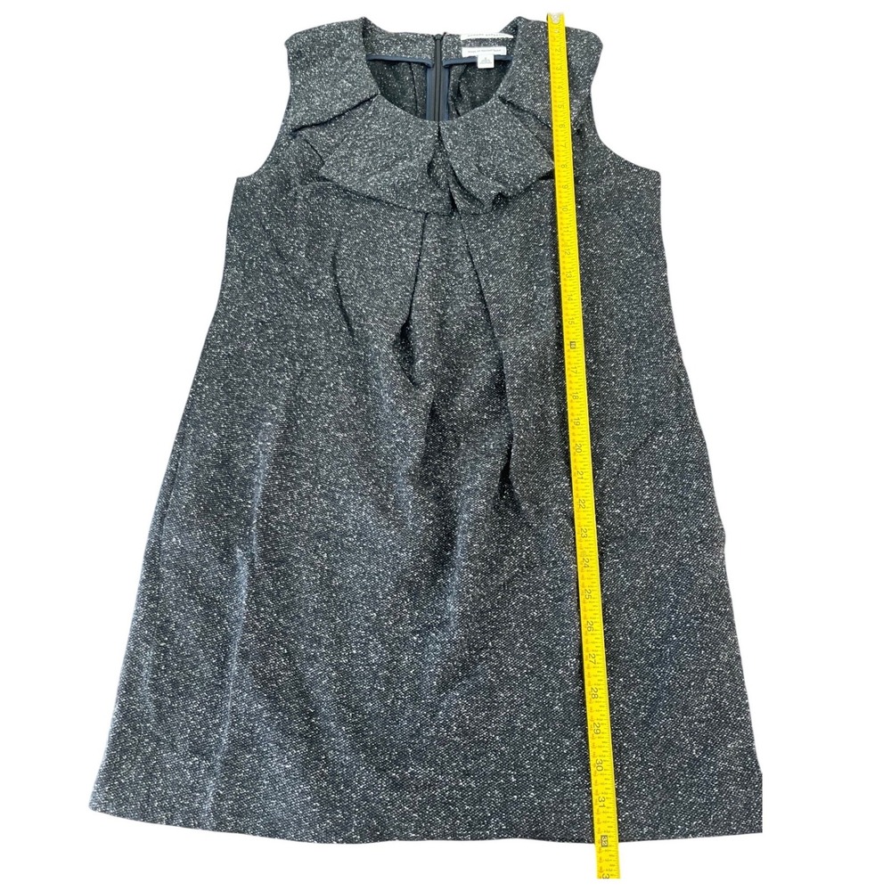 Banana Republic Sleeveless‎ Tweed Dress-6 Italian Yarn Pockets Ruffles Business